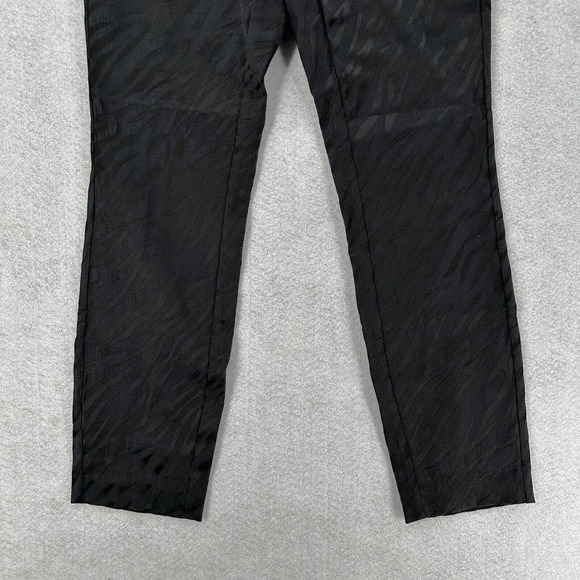 Rag & Bone Simone Pants Womens 2 Zebra Jacquard Slim Fit Cropped Ankle Black - Picture 5 of 13